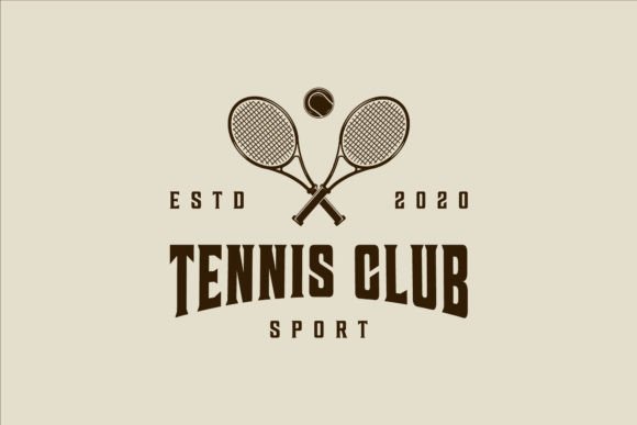 Crossed Tennis Rackets Logo Design for Clubs