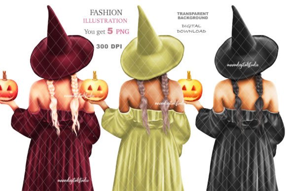 Cute Halloween Clipart, Girl PNG: A Creative Resource for Digital Designers