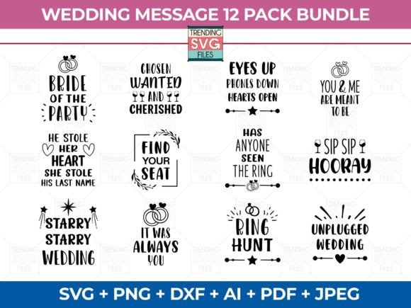 Funny Bride Groom Wedding Svg Bundle