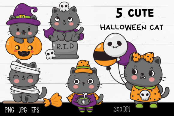 Halloween Cat Kawaii Kitten Spooky Cat