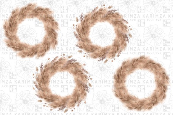 Pampas Grass WREATH Clipart PNG: The Ultimate Boho Asset for Modern Creators