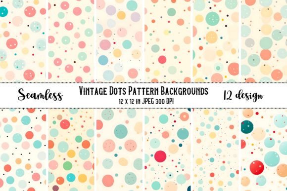 Unlock Creativity with 12 Seamless Vintage Dots Patterns