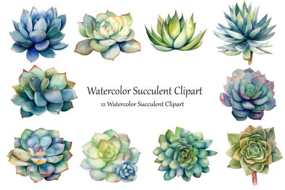 Watercolor Succulent Clipart: Integrating Botanical Art into Your Creative Workflow